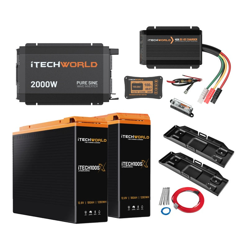 Complete Power System with 200Ah Lithium and 2000VA Inverter