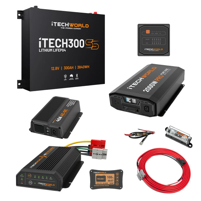 Complete Power System with 300Ah Lithium and 3000VA Inverter